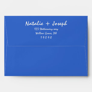 Enveloppe Bleu Rétro Bleu Écrit À La Main Fun Mariage unique
