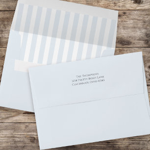 Enveloppe Bleu simple et minimaliste bandes striées minimes