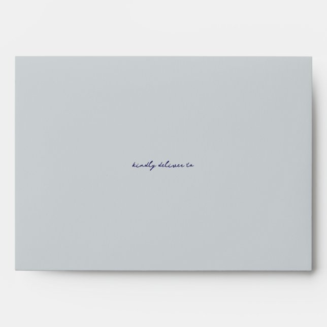 Enveloppe Bleu sur papier à main bleu (Devant)