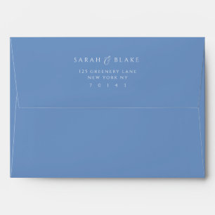 Enveloppe bleu toile avec adresse de retour