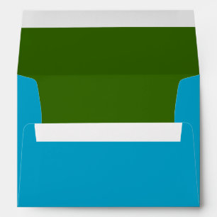 Enveloppe bleu turquoise et vert