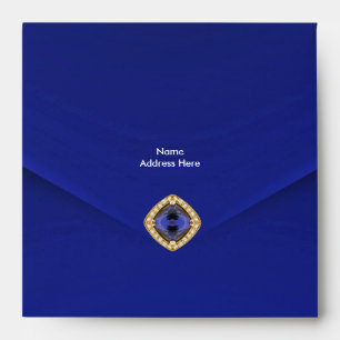 Enveloppe Bleu Velours Bijou