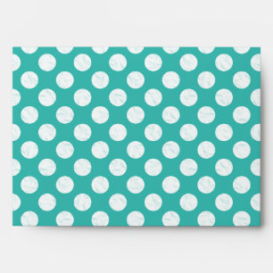 Enveloppe bleu-vert clair à pois