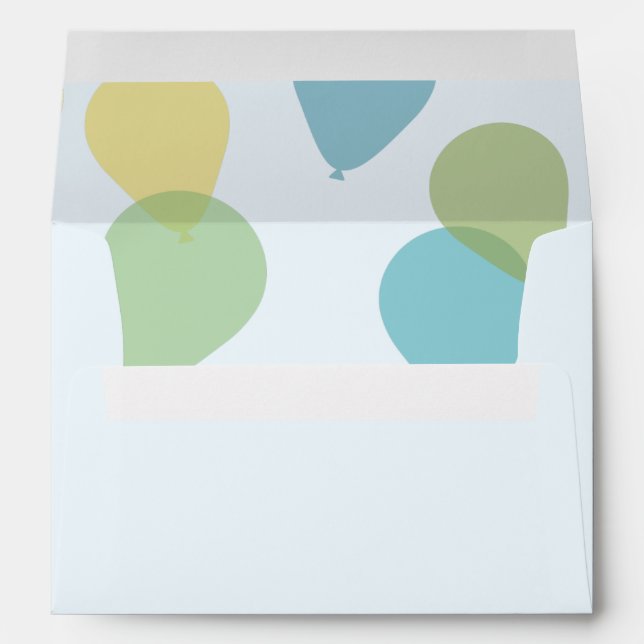Enveloppe Bleu Vert pour la fête d'anniversaire (Dos (Bas))