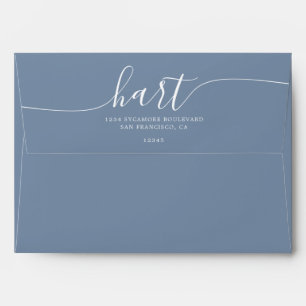 Enveloppe Bleu vintage avec le code blanc Adresse de retour
