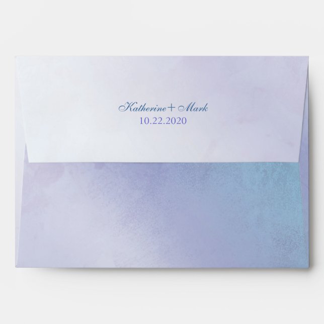 Enveloppe Bleu violet pré-adressés Faire-part de mariage (Dos (Haut rabat))