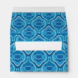 Enveloppe Bleuâtre - Paisley à plumes
