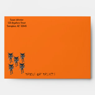 Enveloppe bleue de Halloween de bande de Gremlin
