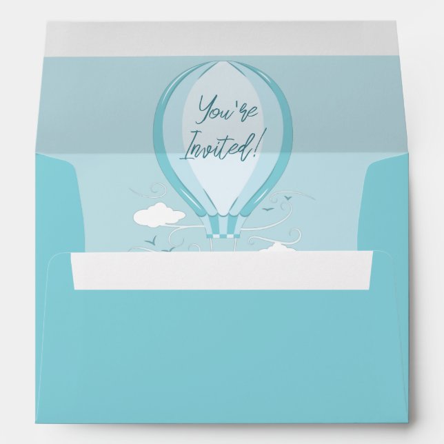 Enveloppe bleue du Baby shower de ballon à air cha (Dos (Bas))