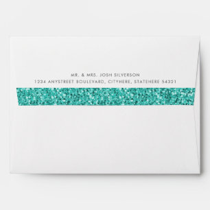Enveloppe bleue turquoise d'adresse de retour