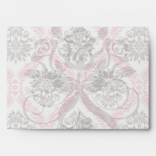 Enveloppe bliss crème et gris tan damassé