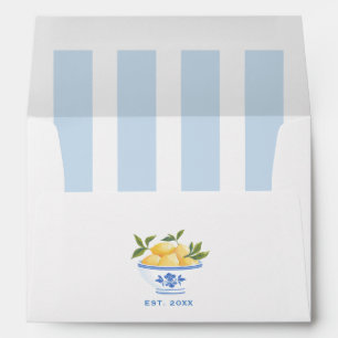 Enveloppe Blue Cabana Rayure Citrons Enterrement de Vie de J