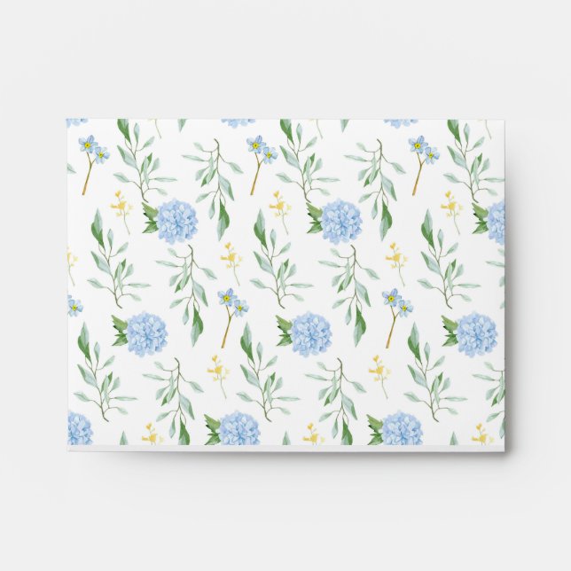 Enveloppe Blue Floral Collection 4,25 x 5,6 (Devant)