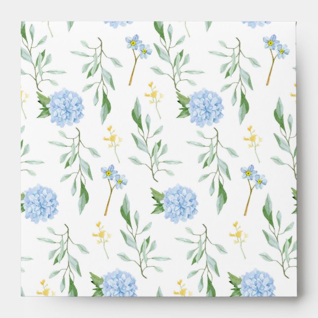 Enveloppe Blue Floral Collection 5,25 x 5,25 (Devant)