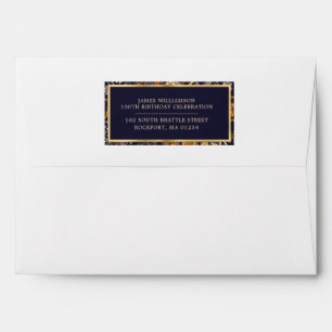 Enveloppe Blue Gold Abstrait Motif 100e anniversaire Motif