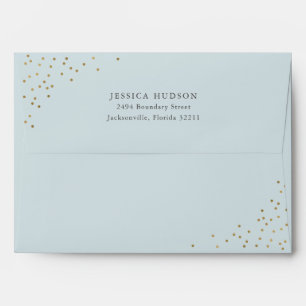 Enveloppe Blue & Gold Modern Elegant Boy Baby shower Envelo