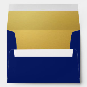 Enveloppe Blue Gold Peacock Art nouveau Mariage