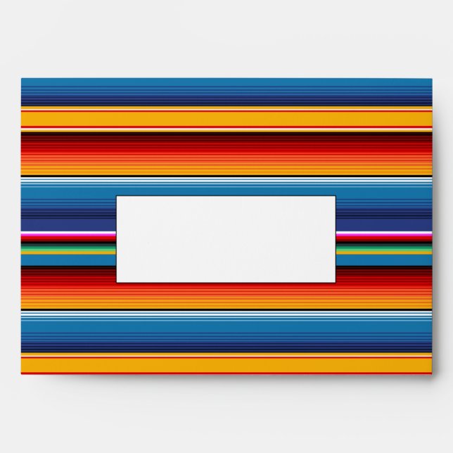 Enveloppe Blue Gold Red Sarape mexicaine (Devant)