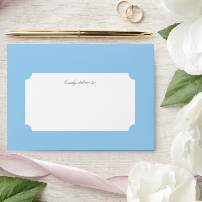 Enveloppe Blue Hydrangea Adresse de retour et Étiquette (Wedding)