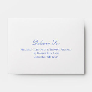 Enveloppe Blue Hydrangea Intérieur Imprimer auto-adresse RSV