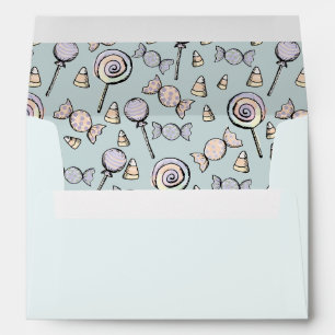 Enveloppe Blue Lollipop Candy Adresse de retour