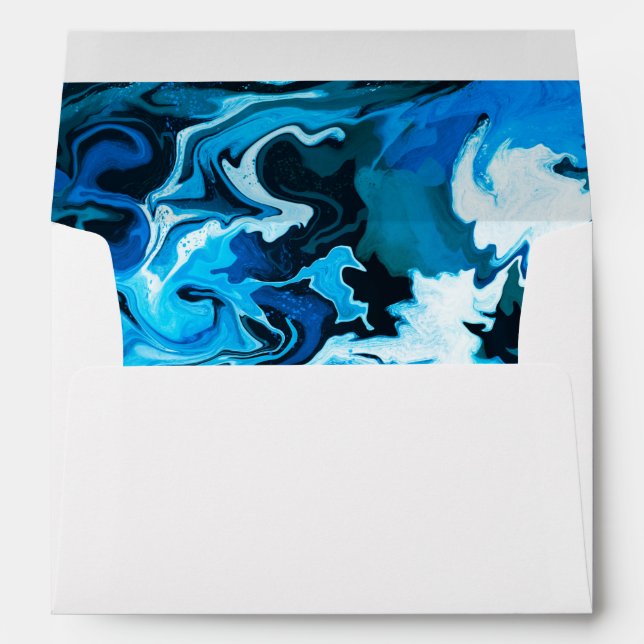 Enveloppe Blue Marble Star de David Custom Bar Bat mitzvah (Dos (Bas))