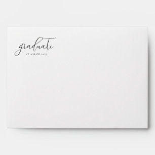 Enveloppe Blue Modern Script Graduation Adresse de retour