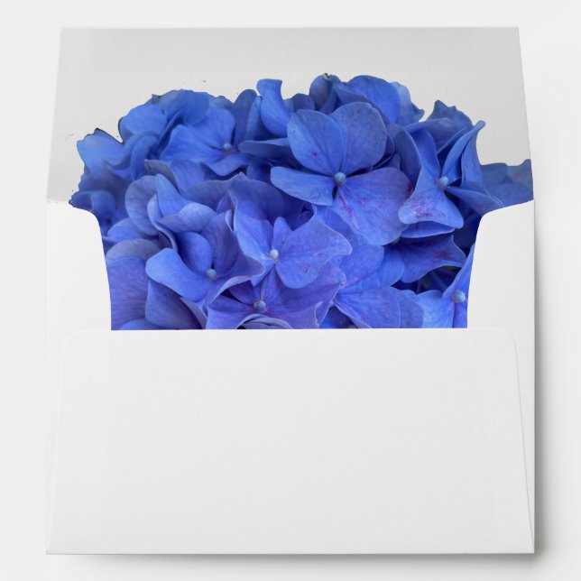 Enveloppe Blue periwinkel élégantes hydrangées florales (Dos (Bas))