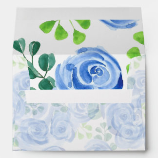 Enveloppe Blue Rose & Eucalyptus Personalized Envelope