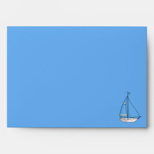 Enveloppe Blue Sailing Boat Retour Adressé Invitation