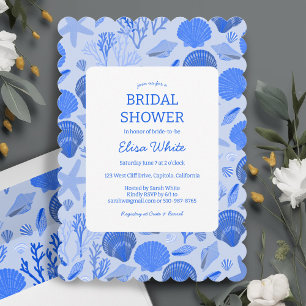 Enveloppe Blue Seashells Motif Beach Party de mariage Person
