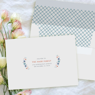 Enveloppe Blue Sweet Floral Birth Announcement Envelope