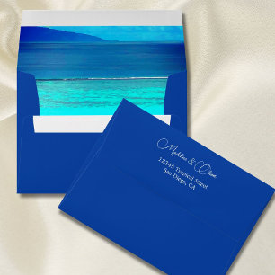 Enveloppe Blue Tropical Ocean Destination Mariage