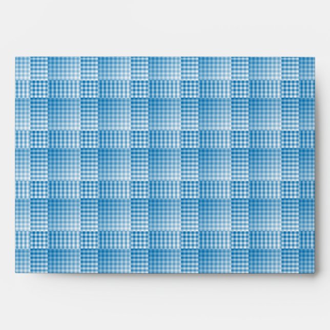 Enveloppe Blue White Checker Abstract Pattern (Devant)