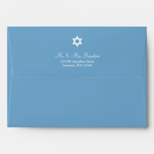 Enveloppe Blue White Star of David Adresse de retour A7