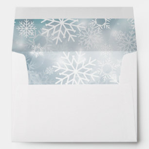 Enveloppe Blue Winter Neige Moderne Mariage Inviter Envelopp