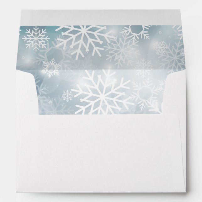 Enveloppe Blue Winter Neige Moderne Mariage Inviter Envelopp (Dos (Bas))