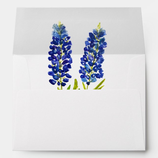 Enveloppe Bluebonnets Texas Flowers Floral Adresse de retour (Dos (Bas))