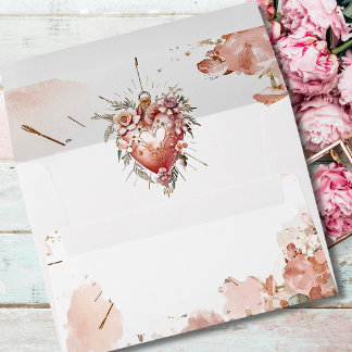 Enveloppe Blush Baroque Floral Valentine Heart