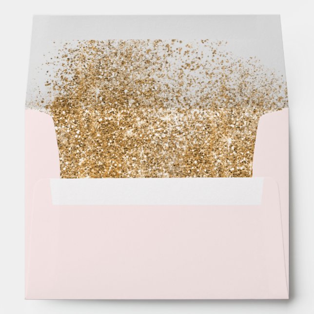 Enveloppe Blush Gold Parties scintillant Sparkle Mariage élé (Dos (Bas))
