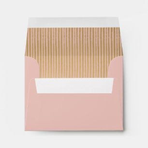 Enveloppe Blush Modern Gold Stried RSVP