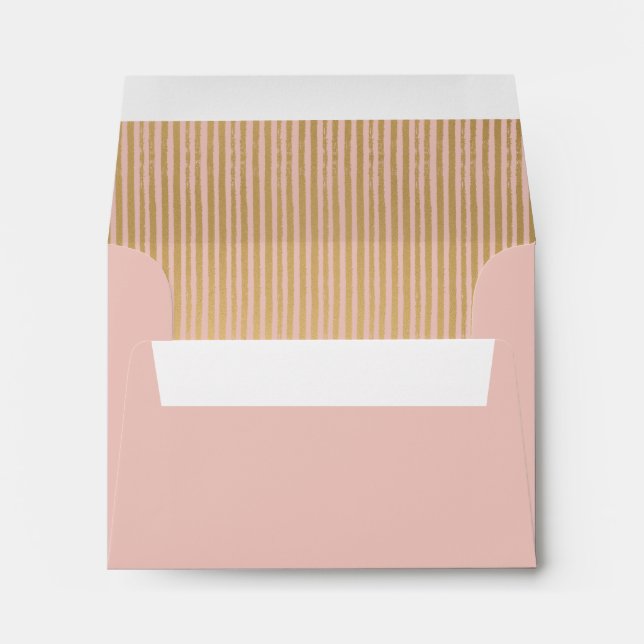 Enveloppe Blush Modern Gold Stried RSVP (Dos (Bas))