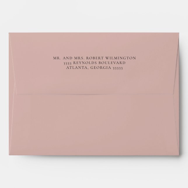 Enveloppe Blush Pink 5x7 Adresse de retour (Dos (Haut rabat))