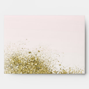 Enveloppe Blush Pink Gold Faux Parties scintillant Glitzy Om