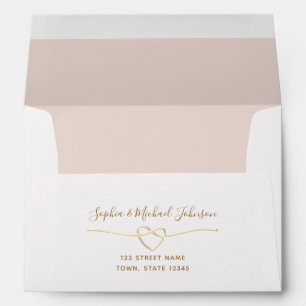 Enveloppe Blush Pink Gold Mariage Adresse de retour 5x7