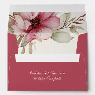 Enveloppe Blush rose Floral Inspiration Mariage chrétien