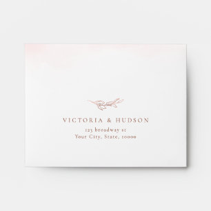 Enveloppe Blush Rose or simple mariage botanique RSVP