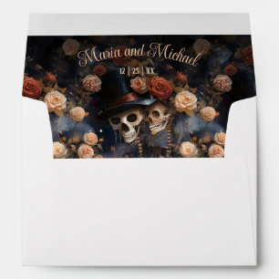 Enveloppe Blush rose Russet Roses embrasser Skeletons gothiq