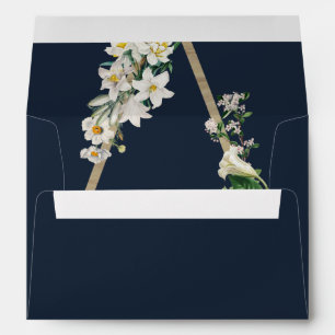 Enveloppe Bohème Bohème Pyramide Flore Blanche Mariage Bleu