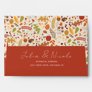 Enveloppe Bohème séché Rustique Floral Automne Falls Mariage
